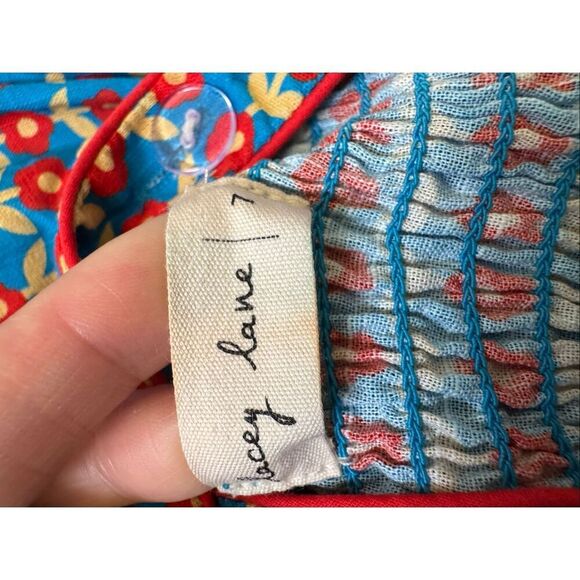 Lacey lane 7 girls Peggy Sue Dutch Tulip 100% cotton apron vintage 70s style flo - Picture 6 of 8